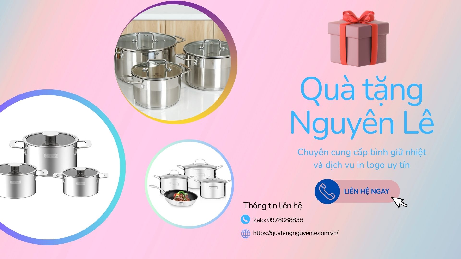 Bộ nồi inox 304 Elmich quà tặng Nguyên Lê