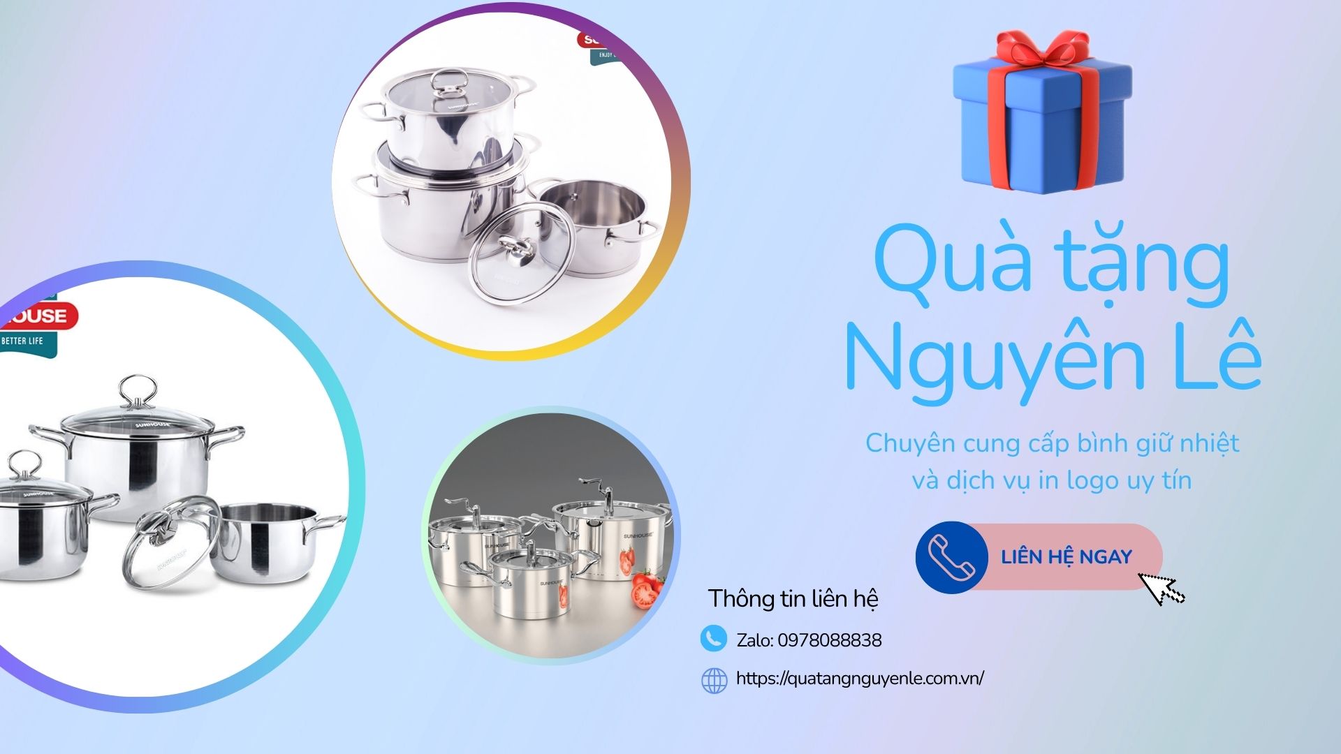 Bộ nồi inox 304 Quà Tặng Nguyên Lê