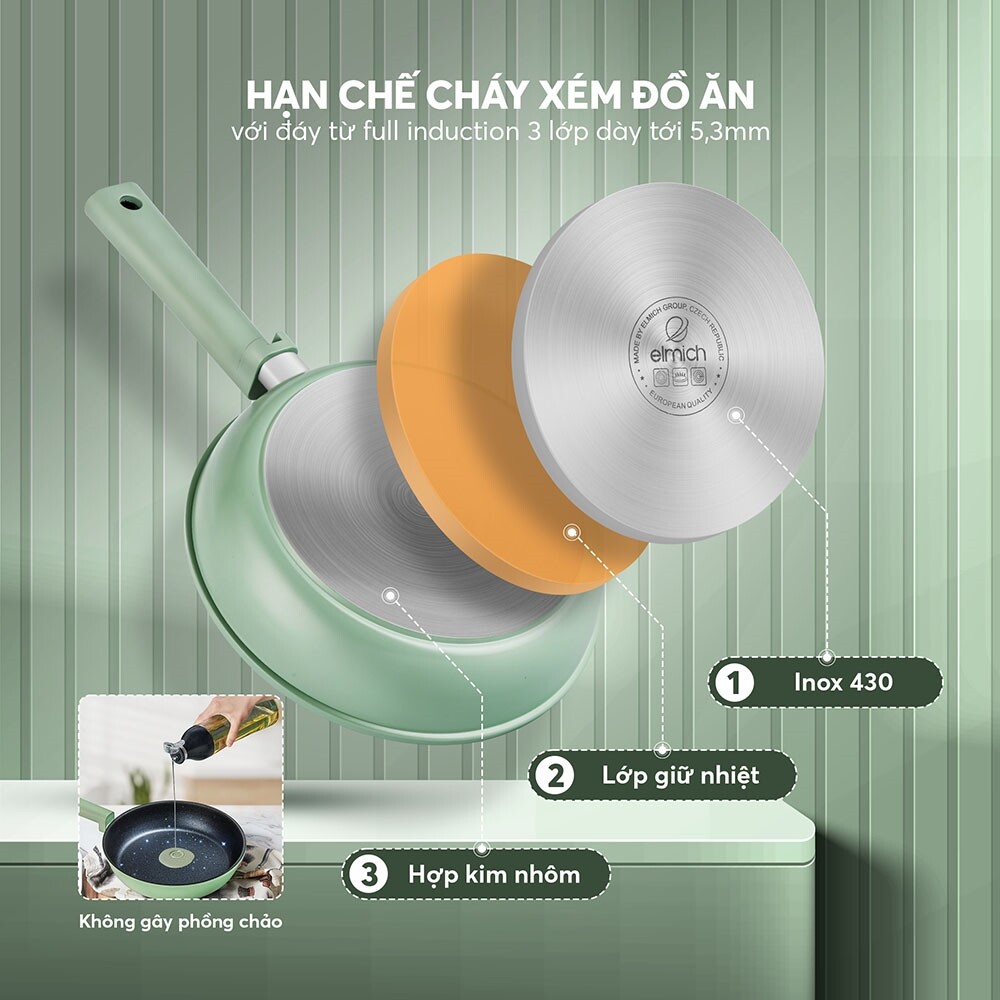 Tính năng nổi bật chảo chống dính Elmich