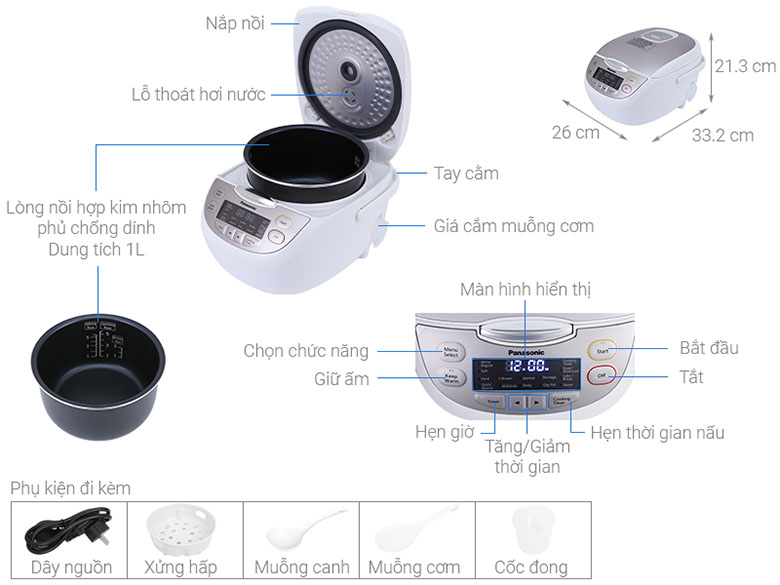 Ưu điêm nồi cơm điện từ panasonic