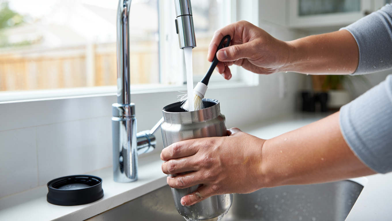 vệ sinh cốc cà phê giữ nhiệt