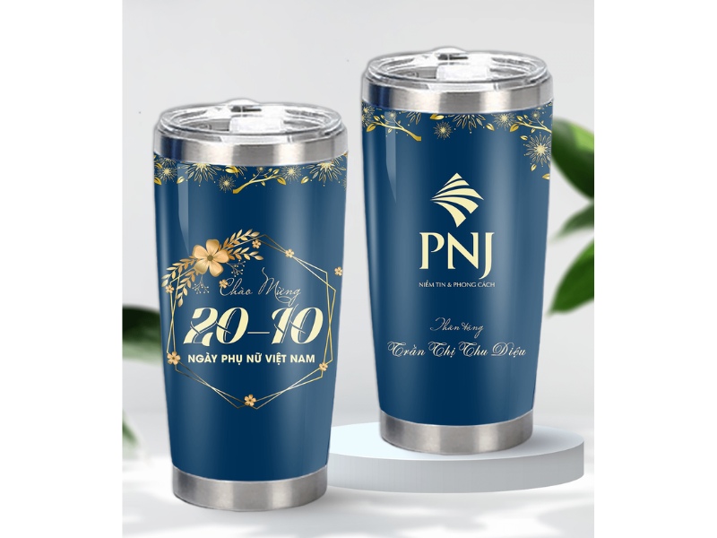 Ly giữ nhiệt in logo PNJ
