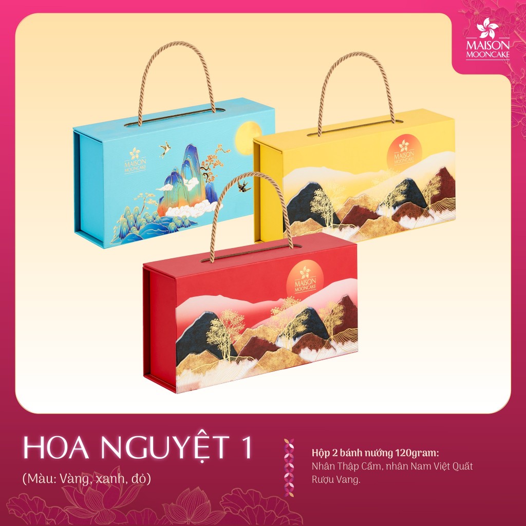 Hộp bánh Trung Thu Maison Mooncake Hoa Nguyệt 2 bánh