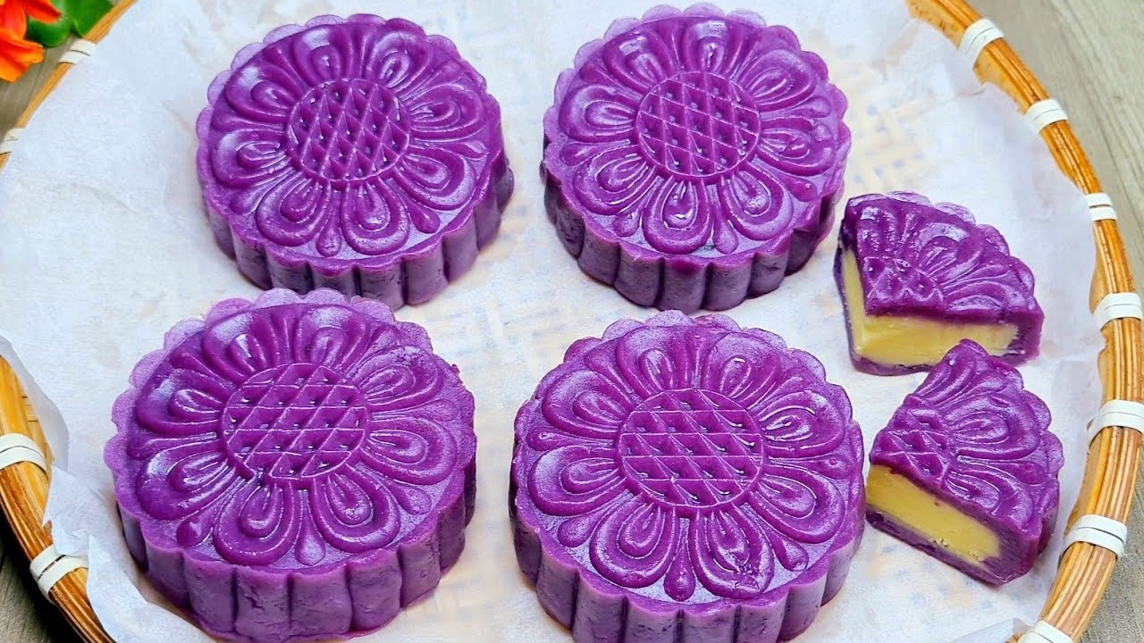 bánh khoai lang tím đậu xanh