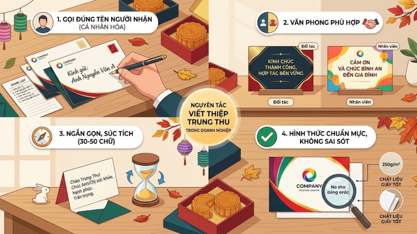 Nguyên tắc khi viết thiệp chúc Trung thu